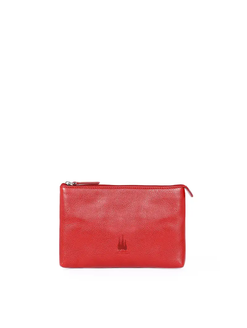Busta Porta Accessori Piccola In Pelle Rosso