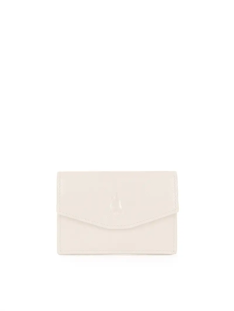Portacarte Con Bottone Avorio Bianco