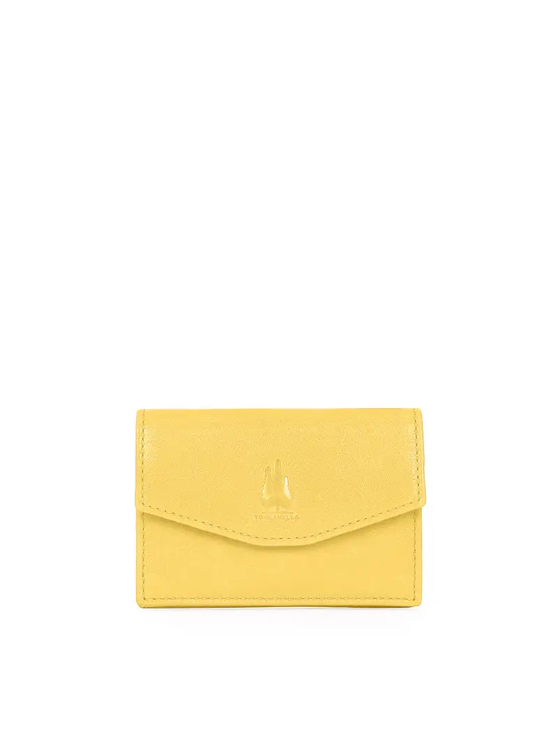 Portacarte Con Bottone Zafferano