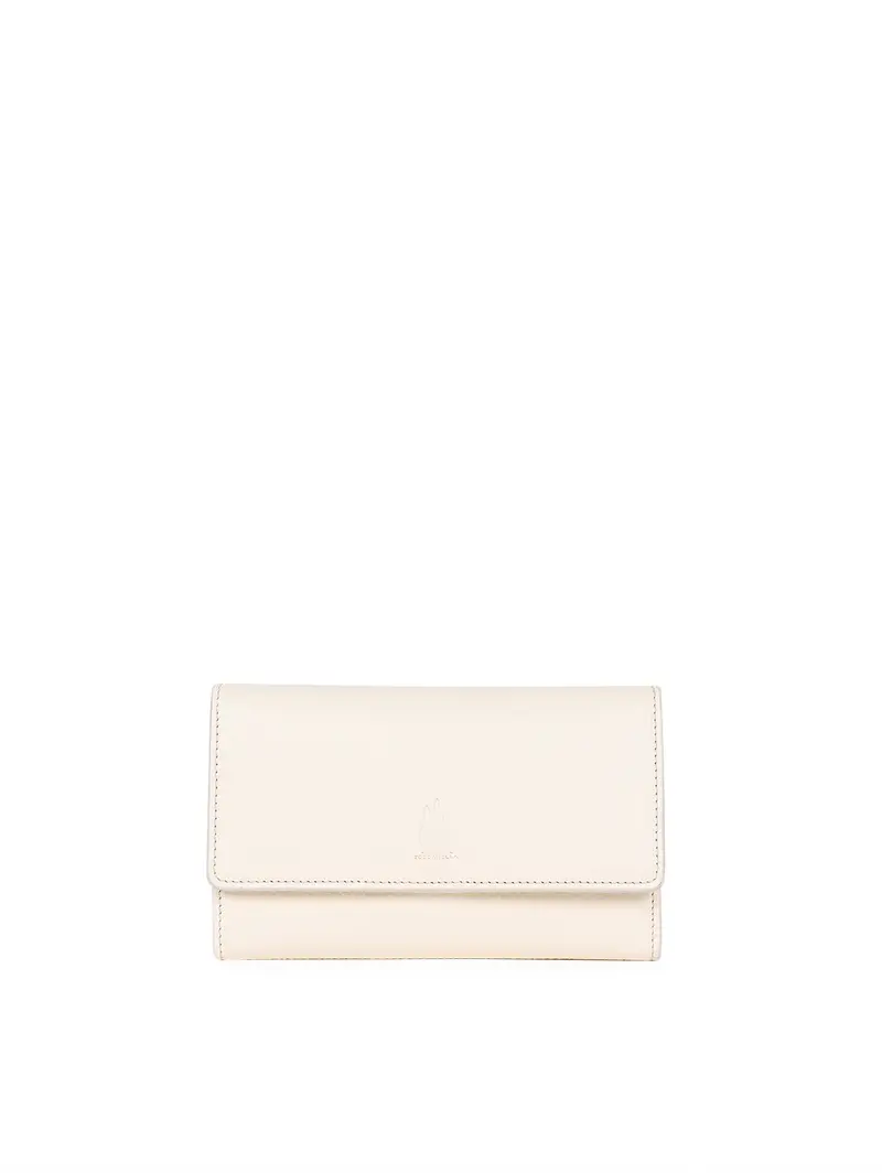 Portafoglio Tre Scomparti Avorio Bianco
