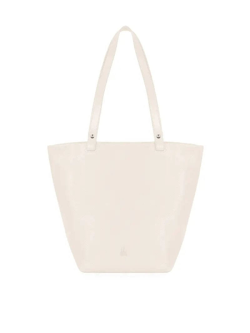 Shopper In Pelle Vacchetta - Avorio Bianco