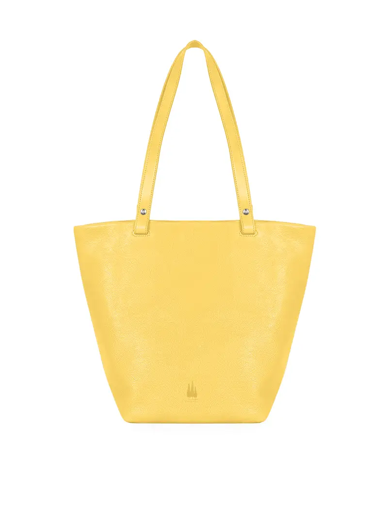 Shopper In Pelle Vacchetta - Zafferano Giallo