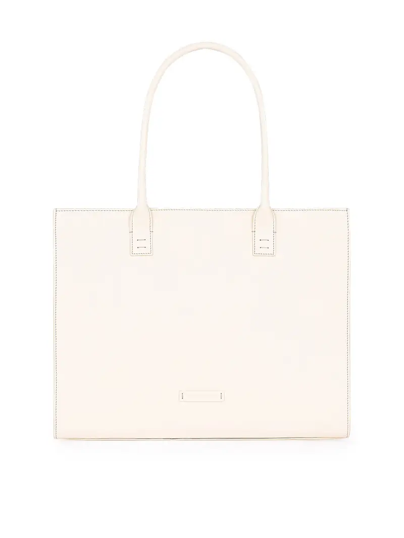 Shopper Liscia Avorio Bianco