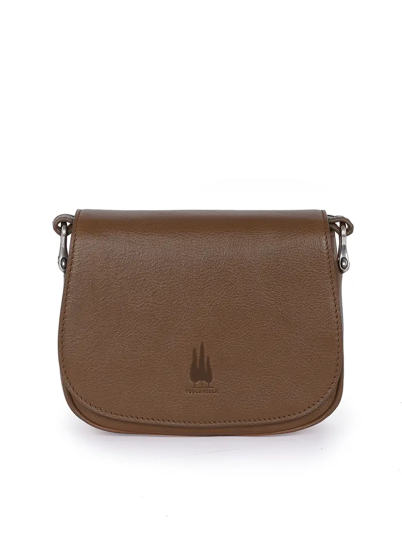 Tracolla In Pelle Color Moro Marrone