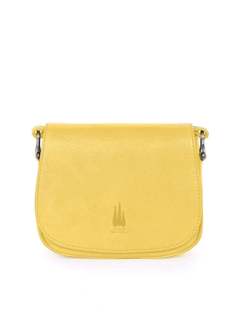 Tracolla In Pelle Color Zafferano Giallo