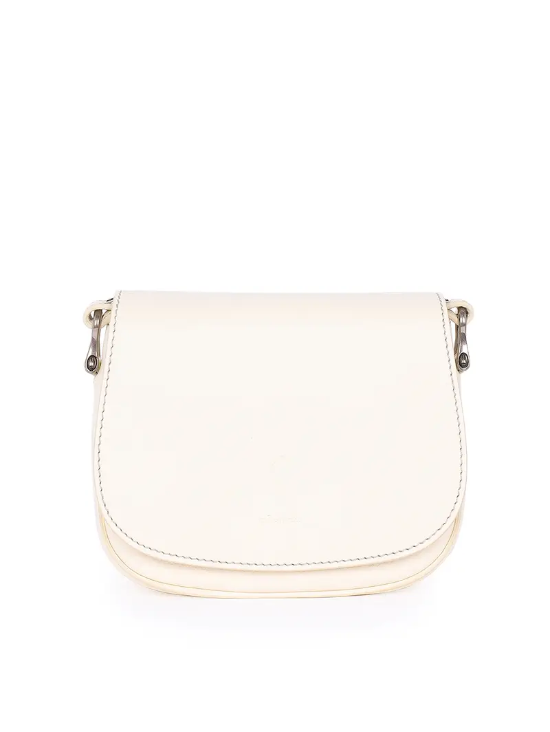 Tracolla Messenger In Pelle Color Avorio Bianco