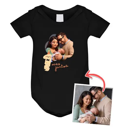 Body neonato effetto animazione 3d corpo neonato 1 mese insieme foto personalizzabile