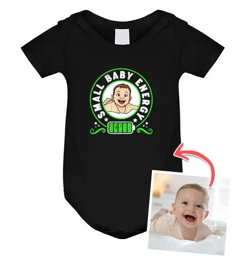 Body neonato effetto cartoon body neonato small baby energy foto personalizzabile