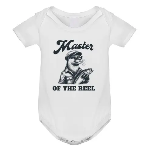 Body neonato più of lontra da pesca con il mulinello