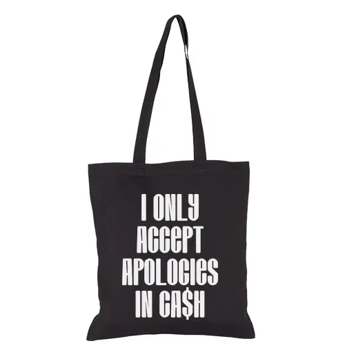 Borsa di tela Accetto only scuse in contanti