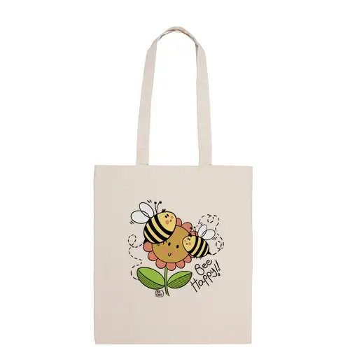 Borsa di tela Ape felice