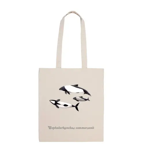 Borsa di tela borsa tela delfino di tonina commerson overa