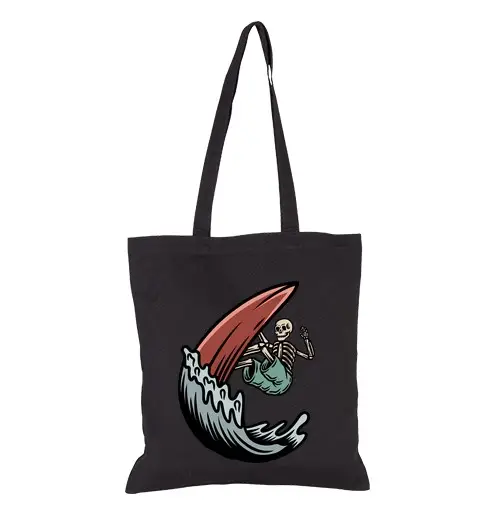 Borsa di tela elle e surf cavalcare le onde in estat