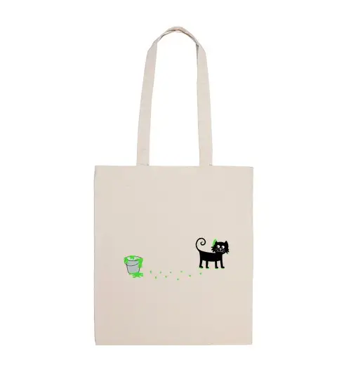 Borsa di tela gatto o nero eh lei è verdi