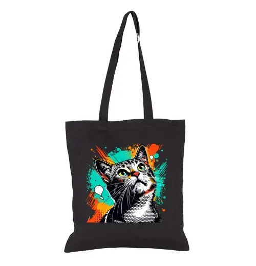 Borsa di tela gattoto pop art