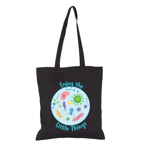 Borsa di tela goditi le piccole cose della microbiolo