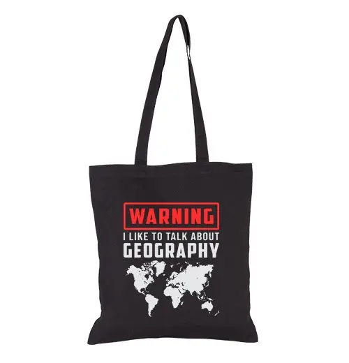 Borsa di tela insegnante di geografia mappa divertent