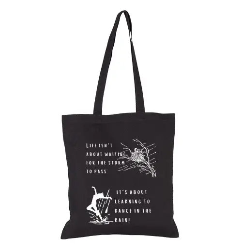Borsa di tela la vita non è aspettare la tempesta