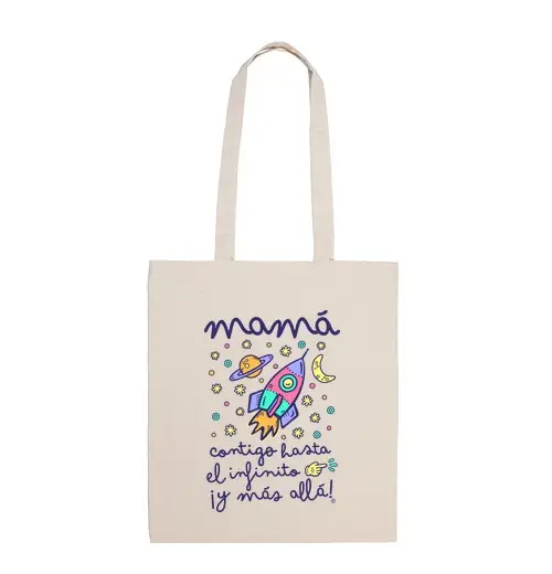 Borsa di tela mamma con te verso l'infinito e più