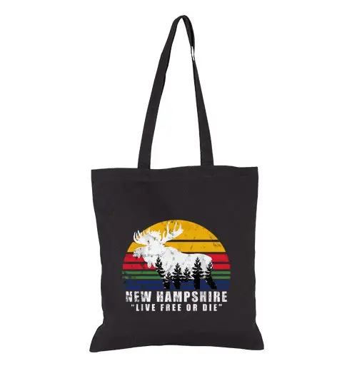 Borsa di tela New Hampshire vivi libero o muori vint