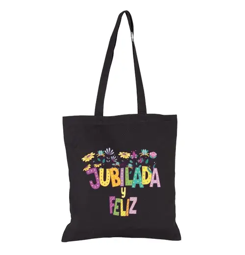 Borsa di tela pensionato e felice