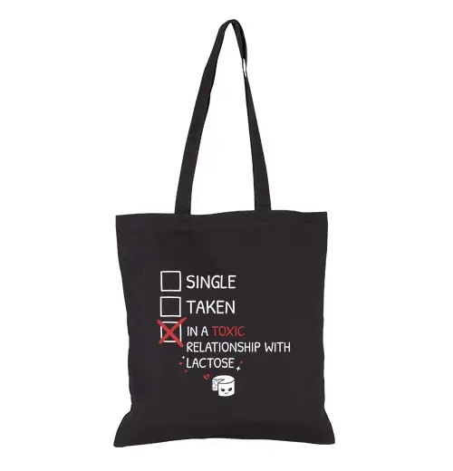Borsa di tela relazione tossica del lattosio che