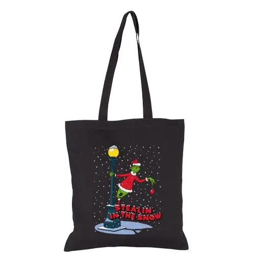 Borsa di tela rubare nlei neve