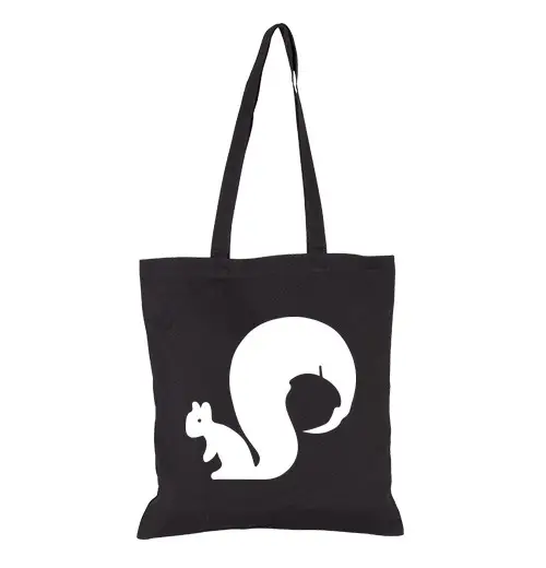 Tostadora Borsa di tela con scoiattolo e noce