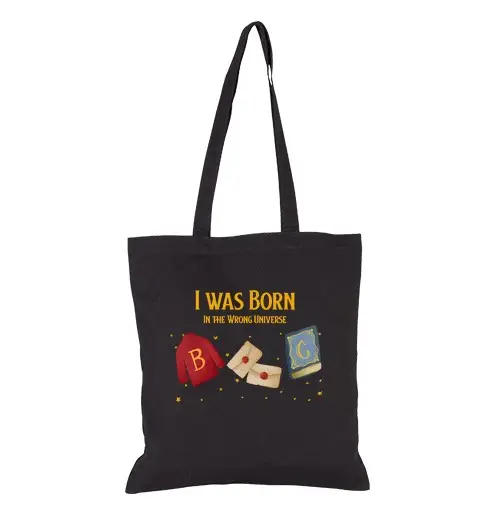 Borsa di tela sono nato nell39universo sbagliato