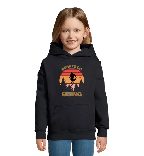 Felpa per bambini con cappuccio amante dello sci