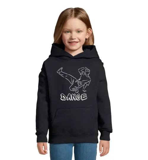 Felpa per bambini con cappuccio ballerino di breakdance hip hop