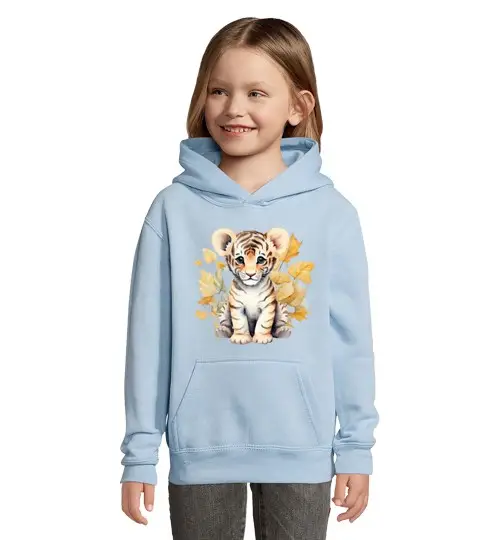 Felpa per bambini con cappuccio bebè di tigre, troppo carino, carino, zoo, bambino