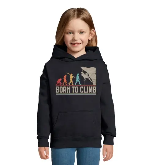 Felpa per bambini con cappuccio Born to Climb Arrampicata Climbing