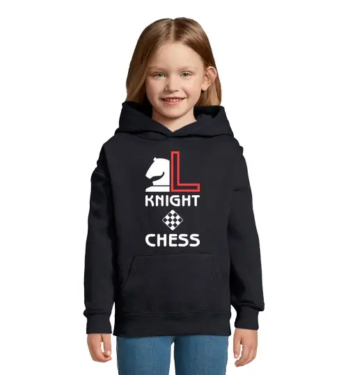Felpa per bambini con cappuccio cavallo degli scacchi - - 2