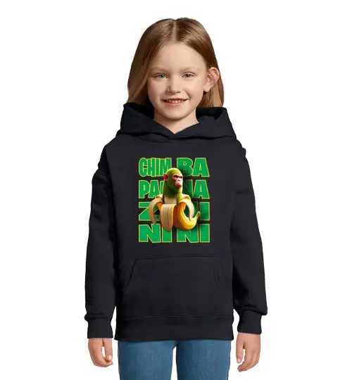 Felpa per bambini con cappuccio chim pan zini b ana nini