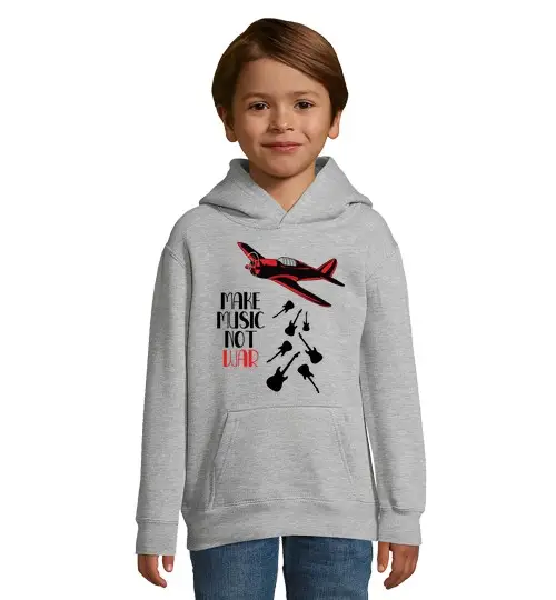 Felpa per bambini con cappuccio fate della musica non della guerra