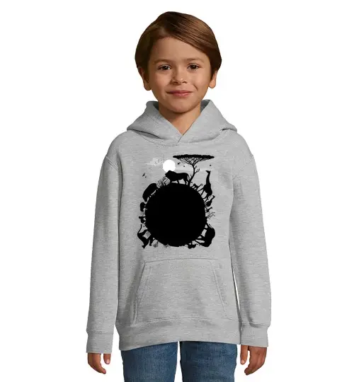 Felpa per bambini con cappuccio Felpa per bambini con cappuccio, grigio melange