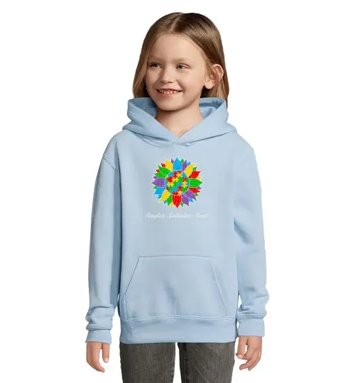 Felpa per bambini con cappuccio fiore dell autismo