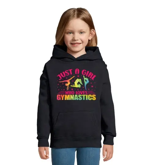 Felpa per bambini con cappuccio ginnasta di ginnastica solo una ragazza