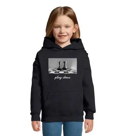 Felpa per bambini con cappuccio giocare a scacchi 2