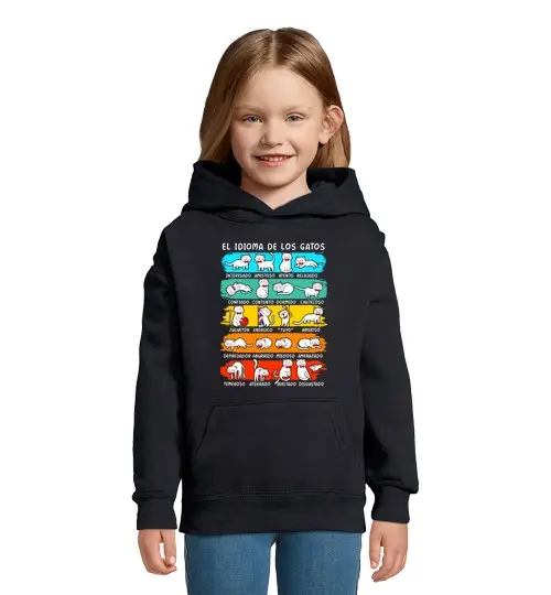 Felpa per bambini con cappuccio il linguaggio dei los il linguaggio degli animali i gattini