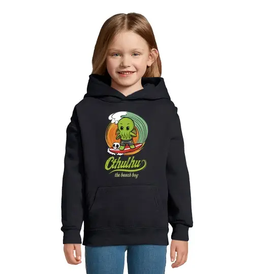 Felpa per bambini con cappuccio il ragazzo da beach cthulhu - disoccupa