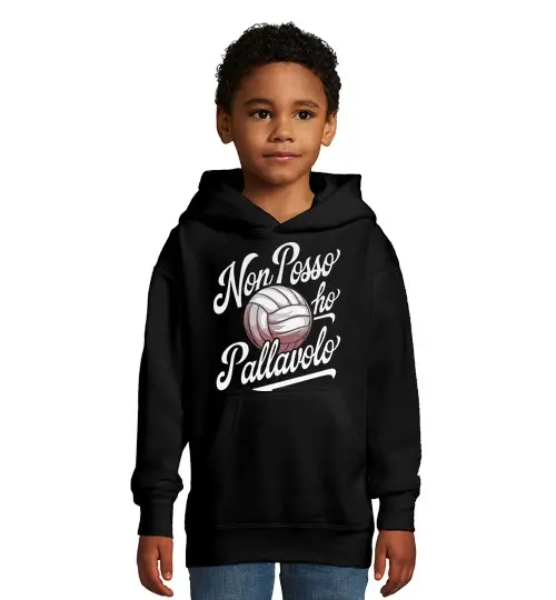 Felpa per bambini con cappuccio Non Posso Ho Pallavolo