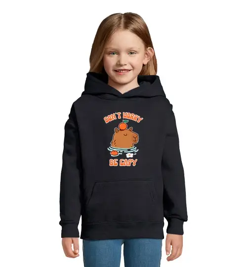 Felpa per bambini con cappuccio non preoccuparti sii cap e
