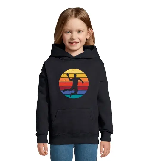 Felpa per bambini con cappuccio pallamano tramonto vintage - giocatore lancio vintage - di per te tramonto