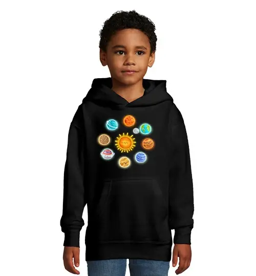 Felpa per bambini con cappuccio pianeti