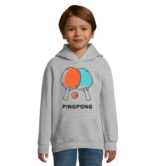 Felpa per bambini con cappuccio ping-pong
