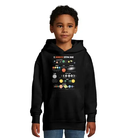 Felpa per bambini con cappuccio sistema solare