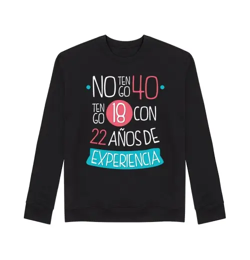 Felpa unisex 40 anni (donne) su sfondo scuro