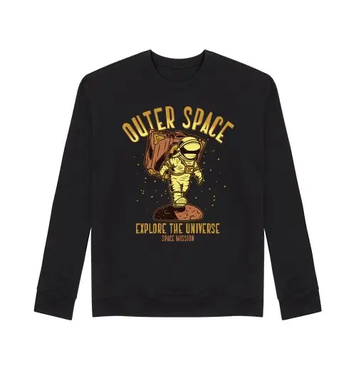 Felpa unisex astronauti spazio luna stelle